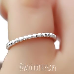 (2-13) 925 Sterling Silver Beaded Dots Stacking Stackable Band Ring